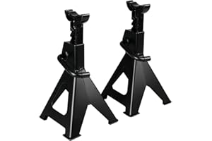 OROK - Chandelles à crémaillère, chandelle Fixes à crémaillère - 2 pièces - Capacité maximale: 2 tonnes - avec Pieds Larges pour Une Meilleure stabilité - Hauteur Mini: 256 mm - Hauteur Maxi: 411 mm