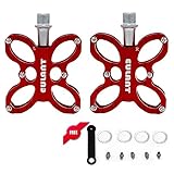 Pedali Biciclette in Alluminio, Universali Cuscinetto CNC Pedali Bici, Pedale Piatta Piano per Farfalla per Bici da Corsa / Moto fisso / Mountain Bike (MTB) Nero