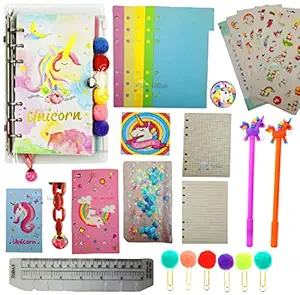 FunBlast 13 in 1 DIY Unicorn Diary for Girls, Unicorn Notebook for Girls with Pen, Unicorn kit for Girls, Unicorn Return Gifts for Girls, Kids Diary Unicorn - DIY Diary for Kids/Girls