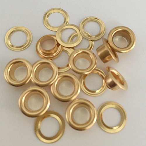 4/5/6/8/10 mm Gold Öse Tülle W/Waschmaschine für Kleidung und Leder Crafts Tüllen – Für das Hinzufügen Bänder, Schnürung und Stoff in Kunst und nähprojekte – Ideal für Taschen, Scrapbooking, und Kleidung Repair 10mm(100 Sets) gold