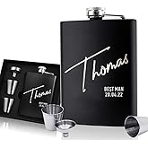 Personalised 6oz Wood/Steel Hip Flask Wedding Best Man Usher WOW !! Unique Gift - Foto 10