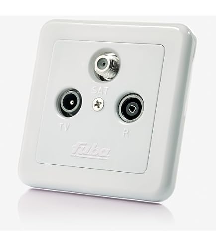 HEITECH Antennensteckdose Unterputz – Digitaltauglich Für TV, Radio & SAT | 3-Loch Dose, Weiß Mit Rahmen
