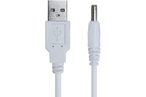 OcioDual Kabel ładujący USB DC Kabel do ładowania kompatybilny z PSP 1000 PSP 2000 PSP 3000, głośniki, kamery bezpieczeństwa, uniwersalna ładowarka do baterii, 5 V, 2A, USB 2.0, biały 1,2 m