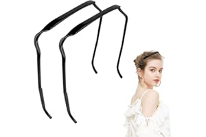 Diademas Invisibles, TGKYK 2 Piezas Zazzy Bandz, De Moda Diadema Pelo Rizado, Diadema Cuadrada para Señoras y Caballeros, También Usuarios de Gafas (Ferroso)