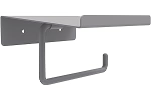 Box and beyond - Porte-Papier Toilette Mural - 14 x 6,2 x 12 cm - Métal Gris - Toilettes, WC, Salle de Bain - Accessoire - Style Industriel