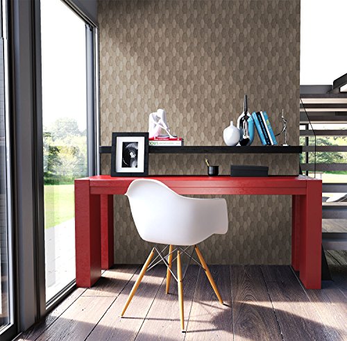 Tapete Braun Vliestapete in Stoff Optik , schöne, moderne, edle Tapete im Grafik Design , für Wohnzimmer, Schlafzimmer oder Küche inklusive Newroom Tapezier Ratgeber mit Tipps für perfekte Wände - 2