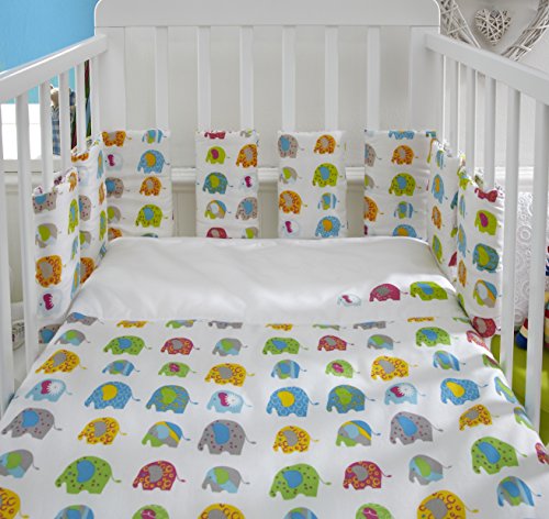 20 Cot or Cot Bed Large Bumper Pods In Ellefunk Design 41cm x 23cm