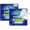 Tampons Super Cardboard Applicator Blue Box 40 Tampons (2 Packs of 20) | Leak Protection | Super Absorbent | Fragrance-Free | Long Lasting Protection