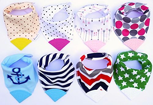 Teething Bibs, 4 Pack, 100% Organic Cotton - Ready Set Baby (Boys &amp; Girls)