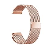 Schnellwechsel-Armband - Breite 18mm / 20mm / 22mm / 23mm/ 24mm Rostfreier Stahl Uhrenarmband mit Magnet Milanese Schleife Edelstahl-Uhrenarmband (24mm, Rosengold)