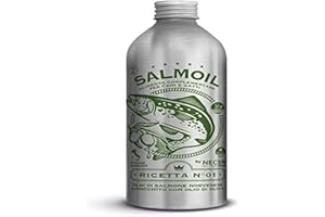 SALMOIL BY NECON PET FOOD SRL SALMOIL by NECON Pet Food Ricetta 1, Alimento complementare/Cibo per Cani e Gatti a Base di Olio di Salmone Norvegese con Olio d'Oliva da 250 ml, Ricco di Vitamina E, Omega3, Made in Italy
