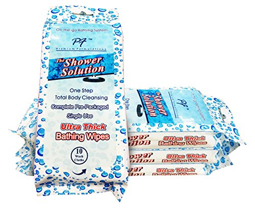 Premium Formulations Shower Solutions Bathing Wipes, Extra Large And Extra Thick, 40 Wipes