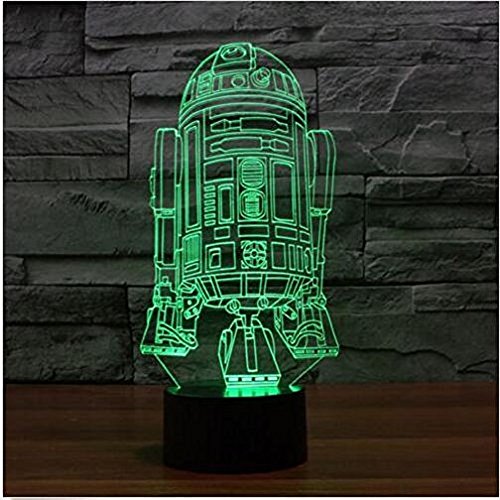 SmartEra® Star Wars Force Awaken 7 Farbwechsel Roboter R2D2 Touch-3D optische Täuschung LED-Schreibtischlampe - 6