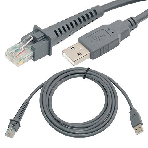 Aussel 1 X USB A Stecker auf RJ45 Kabel 7ft 2M für Symbol Barcode Scanner LS4278 LS2208 2208AP - 6