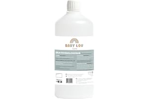 BABYLOU CARE | Fysiologisk lösning 12 x 1L flaska | 0,9 % NaCl | Tillverkad i Frankrike | Tvätta näshålorna