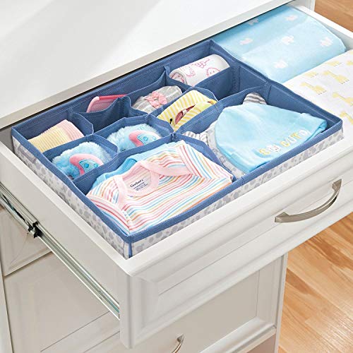mDesign-bote-de-rangement-pour-chambre-denfant-en-polypropylne-lot-de-4--bac-de-rangement-pour-accessoires-de-bb--aussi-comme-organiseur-de-tiroir-armoire-table--langer--bleu-et-gris
