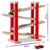 Heros 100027332 – Auto-Rennbahn, 5-teilig, bunt – 38×31 cm – Rollbahn – Made in Germany – Buchenholz - 3