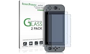 Nintendo Switch Pellicola Protettiva, amFilm Vetro Temperato Protezione Schermo per Nintendo Switch (2 Pack)