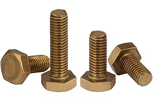 CONPHERON Tornillos Hexagonal de Latón, Pernos Hexagonal Tornillos de Máquina de Latón, M5x16 mm,10 pcs