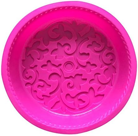 DIY baking tools, traditional pattern silicone large disc baking pan, cake mold, food grade silicone material, high temperature resistant, easy demoulding, random color, baking mold