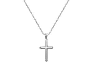 OSTAN Colgante Cruz de Acero Inoxidable Hombre - Collar Cruz 40 45 50 60 70 cm Cadena Con Cruz Joyas De Con Caja De Regalo Para Mujeres Hombres Niños Colgant Cruz