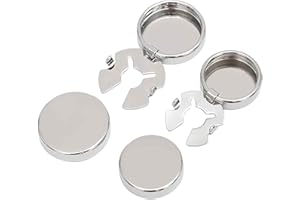 VURYAPI 2 Pièces Argent Rond Couvre boutons de manchette-Acier inoxydable, pour hommes chemises ordinaires