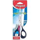 Maped Sensoft 3D Left Handed Scissors Purple and Black 16cm | Flexible Ergonomic Handles, 6.3 Inch, Comfortable Grip for Kids
