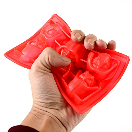 Eiswürfelform, Family Care Silikon Gussform Cartoon Eiswürfel Schokolade Silikonform, Ideal für Schokolade, Süßigkeiten, Götterspeise, Rot - 5