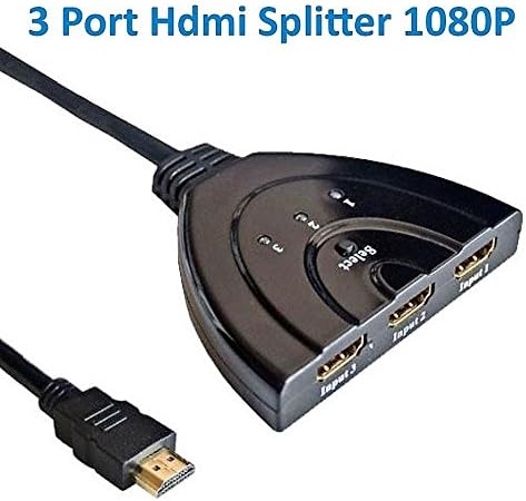 3 Port HDMI AUTO Way 1080P Switch Splitter Switcher HUB Box Cable LCD HDTV