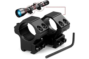 DRAXX SPORTS Paire de Colliers 25.4mm Pour montage lunette airsoft sur Rail 11mm - FIXATION SOLIDE - anneaux de 25.4mm, Serrage 4 boulons, sur Rail Dovetail de 11mm pour lampes de poche laser lunette Airsoft