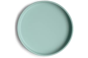 mushie Kinder Teller mit Rutschfestes Saugnapf | Silikon geschirr für Babys & Kleinkinder | BPA-frei | Spülmaschinenfest & mikrowellengeeignet | Klassische Version (Cambridge Blue)