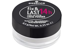‎ESSENCE COSMETICS essence fix & LAST 14h make-up fixing LOOSE POWDER, Transparent, langanhaltend, fixierend, glanzabsorbierend, matt, vegan, ölfrei, wasserfest, ohne Parfüm, 1er Pack (9.5g)