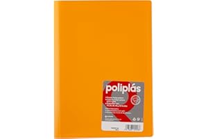 Grafoplas I Carpeta con Fundas Plastico I 30 Fundas Transparentes I Tamaño Din A4 Mandarina I Serie Poliplas Opaco I Fabricados en España I Tapas Flexibles I Gran Capacidad de Almacenaje