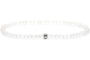 Echtes Bergkristall Edelstein Armband mit facettierten 3mm Perlen - verschiedene Längen - Heilstein Schutzstein Edelsteinarmband Glücksbringer Talisman Geschenk (Bergkristall, 22CM)