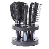 6pcs Professional Salon Ladies Womens Hair Styling Hairdressing Hairdresser Brushes Barbers Combs Set With Holder