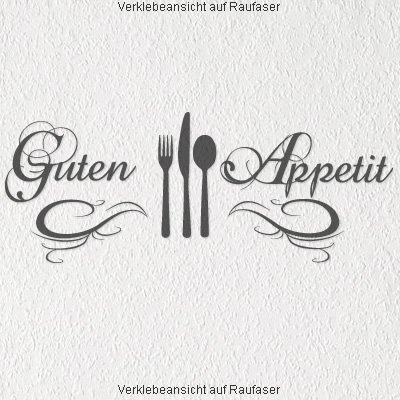 A572 Wandtattoo „Guten Appetit“ 90cm x 35cm schwarz (erh. in 40 Farben und 3 Größen) - 2