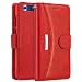 Produktbild IDOOLS Handy Hülle, Hülle für P20 Lite, Leder Schutzhülle mit Kartensteckplatz, Magnetisch Flip Brieftasche, Handyständer Funktion - Rot