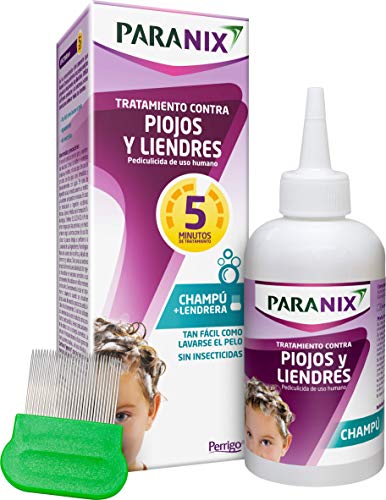 Paranix Champu Antipiojos y Liendres - Sin insecticidas, 100% eficaz en 5 minutos, con Lendrera, 200 ml