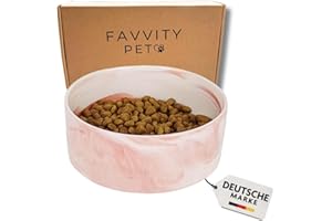 FAVVITY PET Hundenapf Keramik für Kleine und Grosse Hunde - Modern [rutschfest] Spülmaschinengeeignet | Futternapf Fressnapf für deinen Hund (Napf Rosa 400 ml)