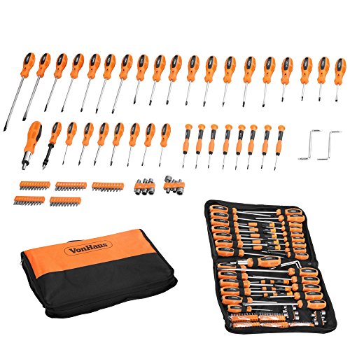 Price comparison product image VonHaus 100 Pc Hex Torx Precision Screwdriver Set with Drill Bits / Chrome Vanadium Magnetic Tip