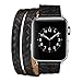 Produktbild Armband für Apple Watch 42mm,PU Leder Ersatzband mit Edelstahl Gürtelschnalle Leder Uhrenarmband für Apple Watch 42mm Series 1/2/3 (W) (1)