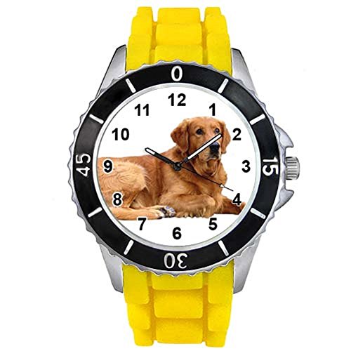 Golden Retriever Motiv Uhr Unisex mit Silikonband Golden Retriever Motiv Uhr Unisex mit Silikonband