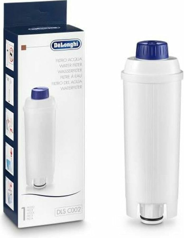 De'Longhi DLSC002 Su Filtresi | Tüm De'Longhi Kahve Makineleri için Su Filtresi | Makinenin Bakım ve Koruma | Kireç Çözücü | Beyaz