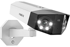 ‎REOLINK Reolink 4K Domowa Kamera Monitoringu, 2 Obiektywy, Kąt 180°, Zewnętrzna Kamera IP, Wykrywanie Osób/Pojazdów/Zwierząt, Kolorowa Noktowizja, Dwukierunkowe Audio, Wodoodporność, Duo 2 PoE