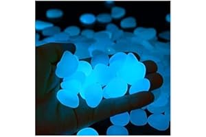 Pierres lumineuses, cailloux brillants dans l'obscurité, 1500/1800 pcs pierres décoratives, pierres de jardin, décoration de l'extérieur, décoration pour aquarium, lits, terrasse, jardin, cadeaux de g