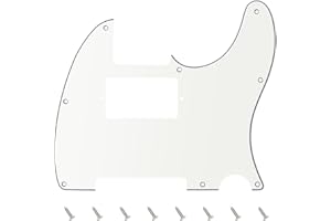 Banworks Pickguard 3 plis Tele HS/HH Pickguard 8 trous pour guitare électrique Plaque anti-rayures pour Telecaster standard de style moderne américain/mexicain JT/HB-04 Blanc vintage