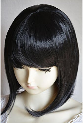 Gatsby 1920's Medium Long Straight Flapper Bob Heat Friendly Cosplay Party Costume Hair Wig 35cm (Black)