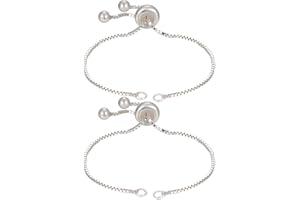Beebeecraft 2Pcs 6cm Adjustable Slider Bracelet 925 Sterling Silver Italian Extender Chains with Ball Ends Link for Jewellery Making DIY Findings