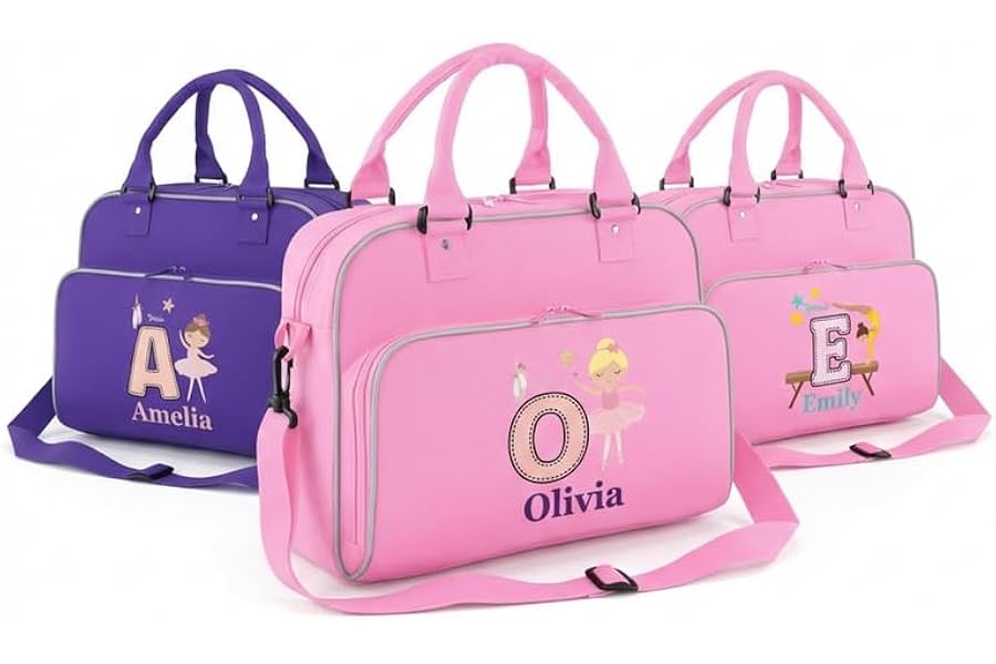 Hoolaroo Personalised Dance Bags For Girls Pink Gymnastics Bag Ballet Bags For Girl Dancing Gift With Name