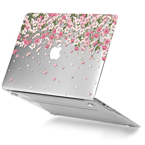 GMYLE Hard Case Print Glossy für MacBook Air 13 inch - Floral Pattern Glänzend Hard Shell Fall-Abdeckung Hülle Case Etui Tasche